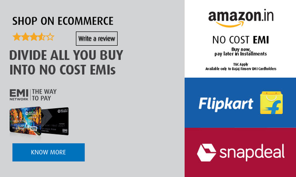 Bajaj Emi Facility On Amazon, Flipkart and Snapdeal?